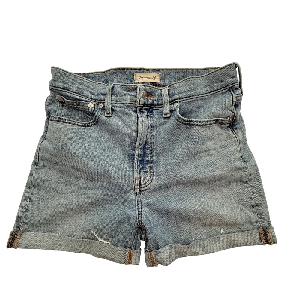 Madewell The Perfect Vintage Jean Shorts Womens 29 Light Blue Cuffed High Rise